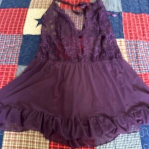 Purple Lace Halter Dress